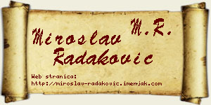 Miroslav Radaković vizit kartica
